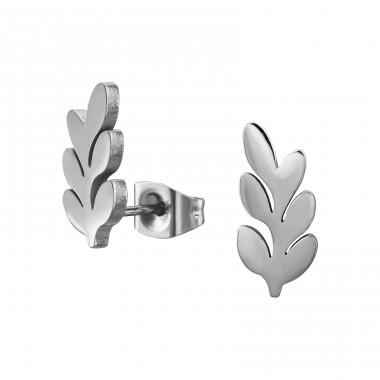 Leaf - 316L Surgical Grade Stainless Steel Steel Ear Studs A4S48598