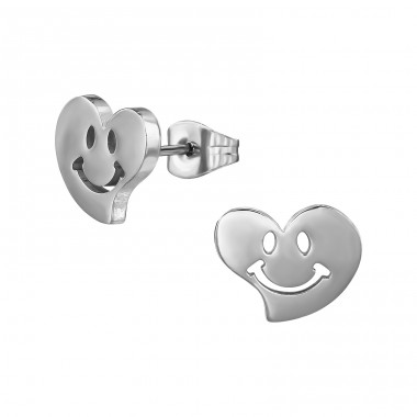 Smiley-Emoji - Chirurgischer 316L-Edelstahl Stahl-Ohrstecker A4S48602