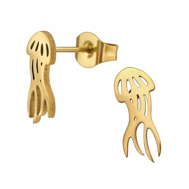 Golden Jellyfish - 316L Surgical Grade Stainless Steel Steel Ear Studs A4S48838