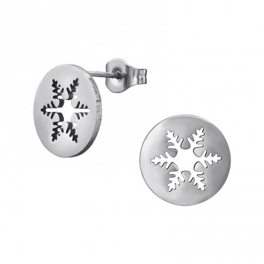 Snowflake - 316L Surgical Grade Stainless Steel Steel Ear Studs A4S48843