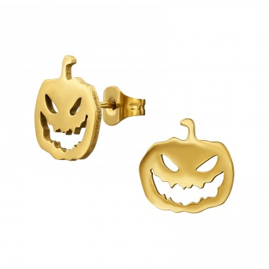 Golden Pumpkin - 316L Surgical Grade Stainless Steel Steel Ear Studs A4S48848