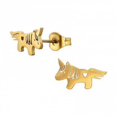 Golden unicorn - Chirurgischer 316L-Edelstahl Stahl-Ohrstecker A4S48850