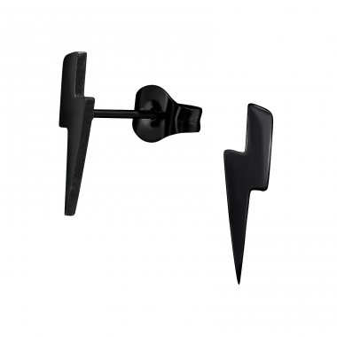 Black lightning - 316L Surgical Grade Stainless Steel Steel Ear Studs A4S48855