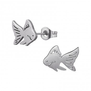 Fisch - Chirurgischer 316L-Edelstahl Stahl-Ohrstecker A4S48861