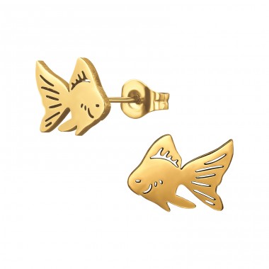 Golden Fish - 316L Surgical Grade Stainless Steel Steel Ear Studs A4S48862