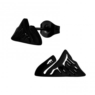 Black Mountain - 316L Surgical Grade Stainless Steel Steel Ear Studs A4S48867