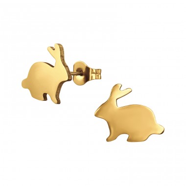 Golden Kaninchen - Chirurgischer 316L-Edelstahl Stahl-Ohrstecker A4S48869