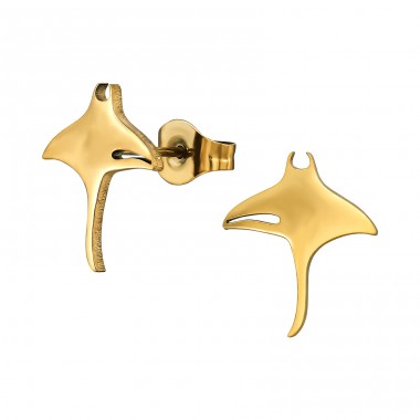 Golden Manta - Chirurgischer 316L-Edelstahl Stahl-Ohrstecker A4S48873