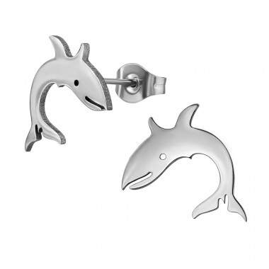 Shark - 316L Surgical Grade Stainless Steel Steel Ear Studs A4S48874