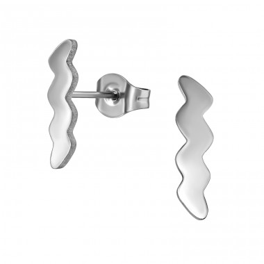 Wave - 316L Surgical Grade Stainless Steel Steel Ear Studs A4S48878