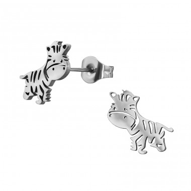 Zebra - Chirurgischer 316L-Edelstahl Stahl-Ohrstecker A4S48967