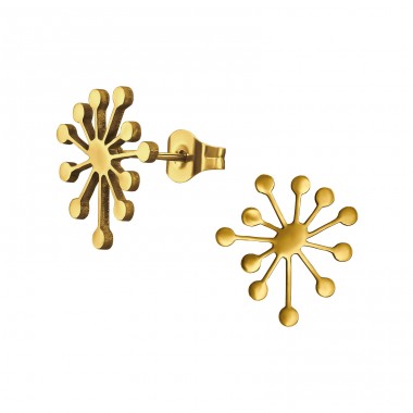 Goldener Pusteblume - Chirurgischer 316L-Edelstahl Stahl-Ohrstecker A4S48971