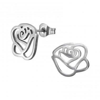 Rose Flower - 316L Surgical Grade Stainless Steel Steel Ear Studs A4S48972