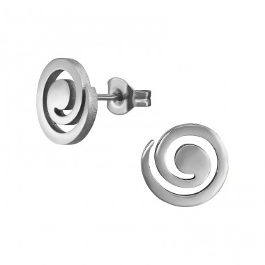 Spiral - 316L Surgical Grade Stainless Steel Steel Ear Studs A4S48983