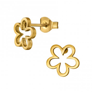 Golden Flower - 316L Surgical Grade Stainless Steel Steel Ear Studs A4S48988