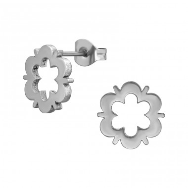 Open Flower - 316L Surgical Grade Stainless Steel Steel Ear Studs A4S49114