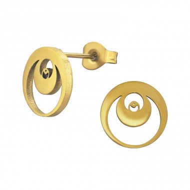 Golden Open Moon - 316L Surgical Grade Stainless Steel Steel Ear Studs A4S49118