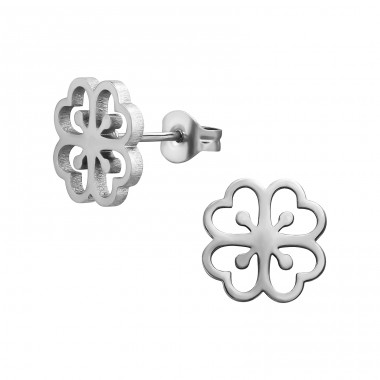 Open Clover - 316L Surgical Grade Stainless Steel Steel Ear Studs A4S49119