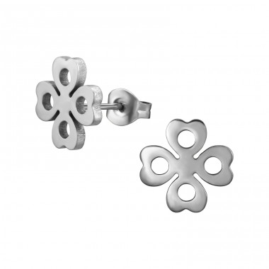 Clover - 316L Surgical Grade Stainless Steel Steel Ear Studs A4S49121