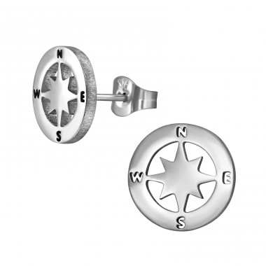 Compass - 316L Surgical Grade Stainless Steel Steel Ear Studs A4S49135