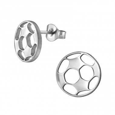 Football - 316L Surgical Grade Stainless Steel Steel Ear Studs A4S49139