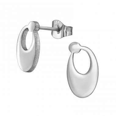 Oval - 316L Surgical Grade Stainless Steel Steel Ear Studs A4S49141