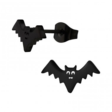 Black Bat - 316L Surgical Grade Stainless Steel Steel Ear Studs A4S49143