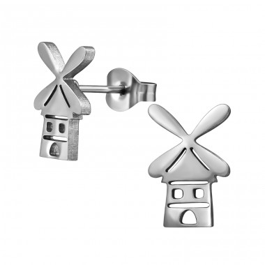 Windmill - 316L Surgical Grade Stainless Steel Steel Ear Studs A4S49144