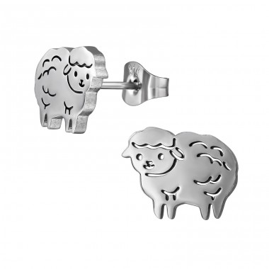 Sheep - 316L Surgical Grade Stainless Steel Steel Ear Studs A4S49145