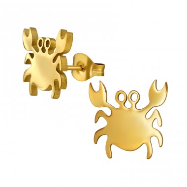 Goldene Krabbe - Chirurgischer 316L-Edelstahl Stahl-Ohrstecker A4S49147