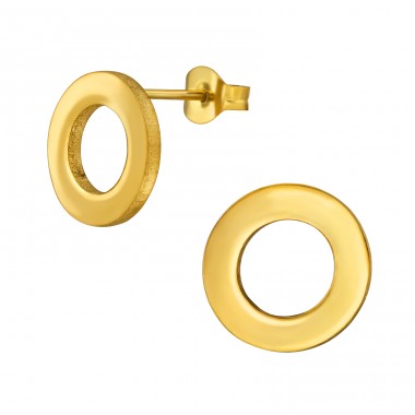 Golden Open Circle - 316L Surgical Grade Stainless Steel Steel Ear Studs A4S49151