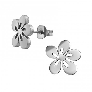 Plumeria Frangipani - 316L Surgical Grade Stainless Steel Steel Ear Studs A4S49154