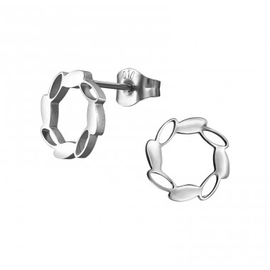 Marquise Wreath - 316L Surgical Grade Stainless Steel Steel Ear Studs A4S49156