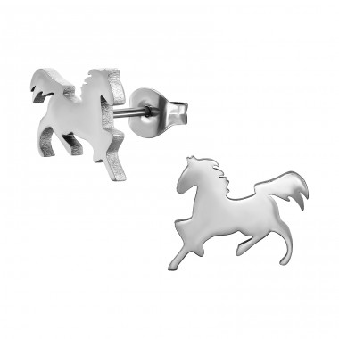 Horse - 316L Surgical Grade Stainless Steel Steel Ear Studs A4S49354