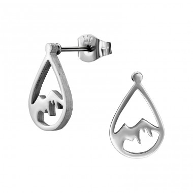 Mountain - 316L Surgical Grade Stainless Steel Steel Ear Studs A4S49359