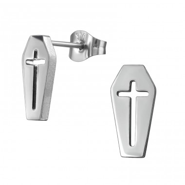 Cross - 316L Surgical Grade Stainless Steel Steel Ear Studs A4S49370