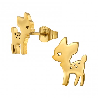 Golden Deer - 316L Surgical Grade Stainless Steel Steel Ear Studs A4S49374