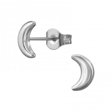 Moon - 316L Surgical Grade Stainless Steel Steel Ear Studs A4S49418