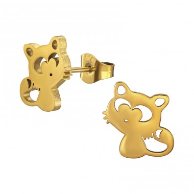 Goldener Fuchs - Chirurgischer 316L-Edelstahl Stahl-Ohrstecker A4S49444