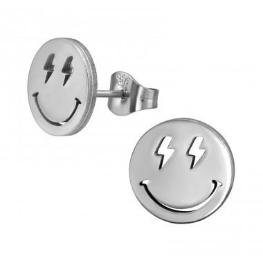 Smiley Steel - 316L Surgical Grade Stainless Steel Steel Ear Studs A4S49447