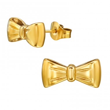 Golden Bow - 316L Surgical Grade Stainless Steel Steel Ear Studs A4S49471