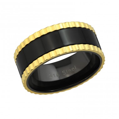 Two Tone - 316L Surgical Grade Stainless Steel Steel Rings for Men A4S37721