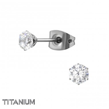 Round 4mm - Titanium Titan Ear Studs A4S33178