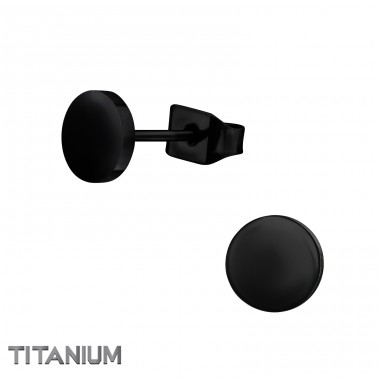 Round 6mm - Titanium Titan Ear Studs A4S48128