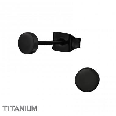 Okrúhle 4mm - Titán Titánové Náušnice A4S48130