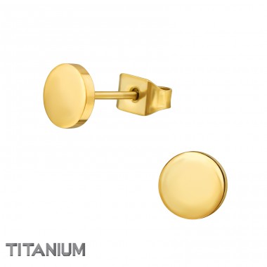 Rund 6mm - Titan Titan-Ohrstecker A4S48131