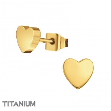 Goldenes Herz - Titan Titan-Ohrstecker A4S49023