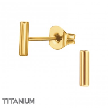 Golden Bar - Titanium Titan Ear Studs A4S49029