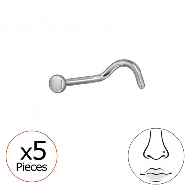 5 x Okrągłe 2mm (20G)   - Tytan Titanium Nose Jewelry A4S47741