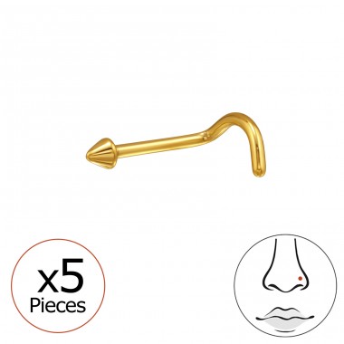 Goldenes Dreieck Nasenpiercing 2mm, (20 G) 5 Stück - Titan Titanium Nose Jewelry A4S47744